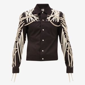 Rick Owens Highlights Intricate Lacing on the Black "TECUATL" Gabardine Jacket
